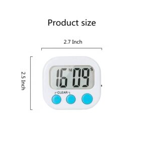 4 Pack Small Digital Kitchen Timer, ON/Off Switch, Large Display Loudspeaker, Magnetic Stand, Digital Stopwatch Timer, Learning, Teacher, Oven, Baking, Cooking, Desk