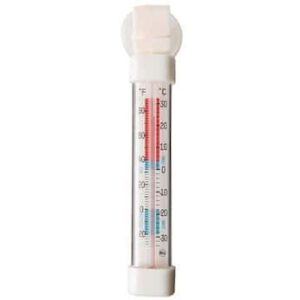 taylor 3509 trutemp series refrigerator / freezer analog tube thermometer with safety zones