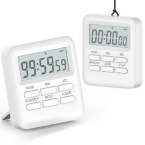 2 pack digital timers magnetic countdown timer loud alarm kitchen timer lcd display silent classroom timer clock for teacher kids study exercise sports games cooking baking boiling egg