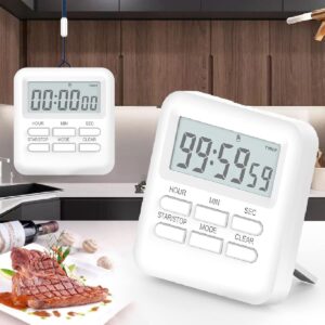 2 Pack Digital Timers Magnetic Countdown Timer Loud Alarm Kitchen Timer LCD Display Silent Classroom Timer Clock for Teacher Kids Study Exercise Sports Games Cooking Baking Boiling Egg