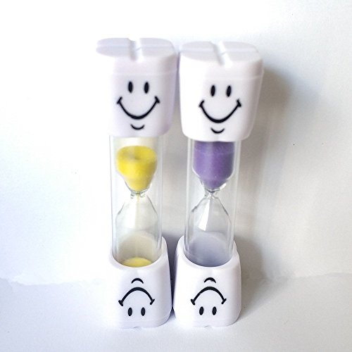 Colorsheng 5 Pcs 2 Minute Smiley Sand Timer Set for Brushing Children's Teeth （5 Color）