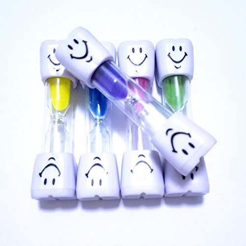 Colorsheng 5 Pcs 2 Minute Smiley Sand Timer Set for Brushing Children's Teeth （5 Color）