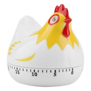 Kitchen Timer Chicken Pattern Countdown Reminder 72dB Loud Alarm Clock for Baking Cooking (White)