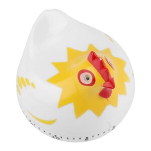 Kitchen Timer Chicken Pattern Countdown Reminder 72dB Loud Alarm Clock for Baking Cooking (White)