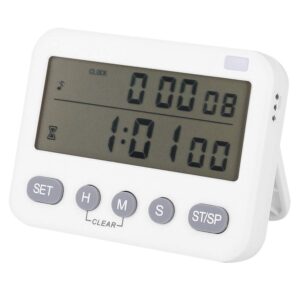 silent cooking timer, digital timer vibrating alarm clock home kitchen reminder clock for kids seniors homework classroom yoga office