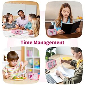 Secura 2 in 1 Visual Timer/Alarm Clock, 60-Minute Silent Study Timer & Table Clock, Time Management Countdown Tool for Kids, Adults, and Teachers (Pink)