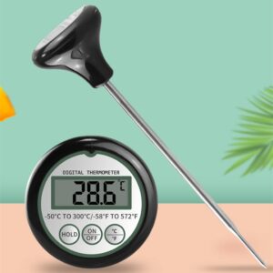 digital cooking meat thermometer 4.7 inch long probe food thermometer for bbq, grilling, milk, coffee deep frying, instant read kitchen thermometer