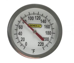 general tools pt2008g-220 analog stem thermometer with 0 to 200f range, 8"