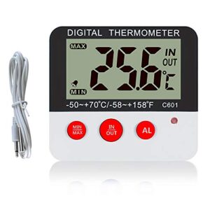 fridge thermometer refrigerator thermometer digital freezer room thermometer fridge freezer thermometer with hi lo alarm and max min memory