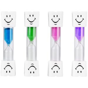 toothbrush timer, cofhom 2 minute sand timer for kids, 4 pieces tooth brushing timer, timers help children brush their teeth within a scientifically reasonable time (blue, pink, purple, green)
