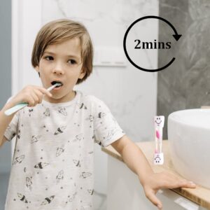 Toothbrush Timer, COFHOM 2 Minute Sand Timer for Kids, 4 Pieces Tooth Brushing Timer, Timers Help Children Brush Their Teeth Within A Scientifically Reasonable Time (Blue, Pink, Purple, Green)