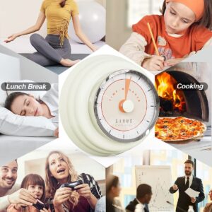 Tiergrade Kitchen Timer, Reminder Timer 360 Degree Rotating Mechanical Timer, Visual Timer Back Countdown Kitchen Timer Fridge Magnetic for Cooking, Learning (Beige)