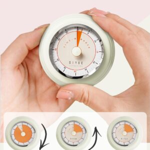 Tiergrade Kitchen Timer, Reminder Timer 360 Degree Rotating Mechanical Timer, Visual Timer Back Countdown Kitchen Timer Fridge Magnetic for Cooking, Learning (Beige)