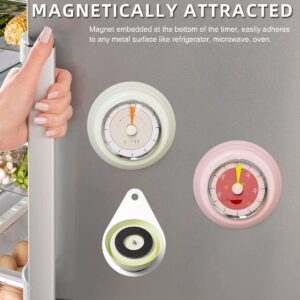 Tiergrade Kitchen Timer, Reminder Timer 360 Degree Rotating Mechanical Timer, Visual Timer Back Countdown Kitchen Timer Fridge Magnetic for Cooking, Learning (Beige)