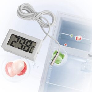 Refrigerator Fridge Thermometer, Mini LED Display Digital Temperature Meter Probe Sensor Digital LCD Thermometer