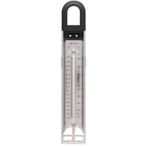 taylor 5983n class series candy/deep fry analog glass tube thermometer with eteched temperature zones in glass