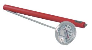 fox run instant-read pocket thermometer with storage sleeve, 1.25 x 1.25 x 5.5 inches, red