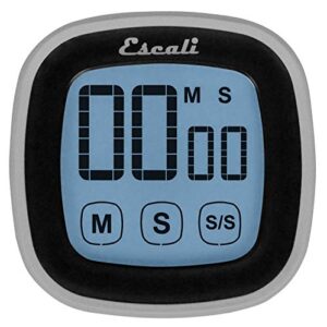 escali touch screen lcd display digital timer, easy to read and touch sensitive controls battery saving, black