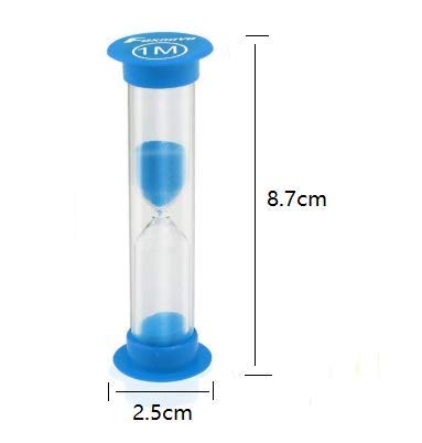 WOIWO 5 Pcs Sand Timer,Colorful Plastic Sandglass Hourglass Sand Clock Timer 30sec / 1min / 3mins / 5mins / 10mins