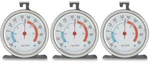 taylor classic series large dial fridge/freezer thermometer - 3 pack