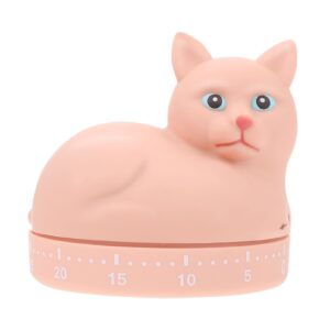 hemoton kitchen timer wind up 60- minute mechanical visual timers 3d cat shaped alarm clock egg timer countdown clock for classroom cooking baking