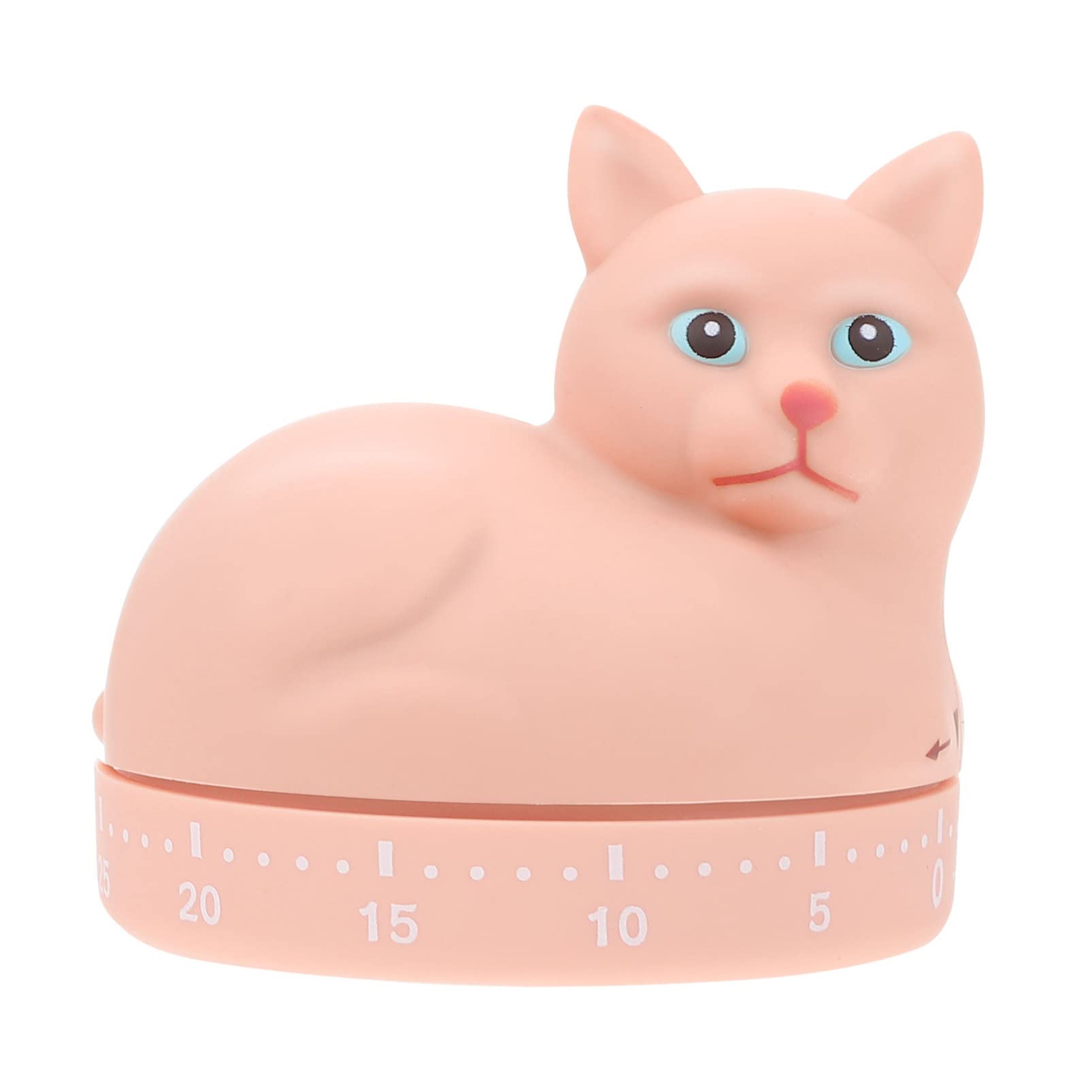 Hemoton Kitchen Timer Wind Up 60- Minute Mechanical Visual Timers 3D Cat Shaped Alarm Clock Egg Timer Countdown Clock for Classroom Cooking Baking