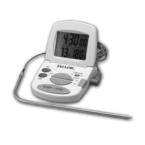 taylor 1470n digital cooking thermometer w/ probe & timer