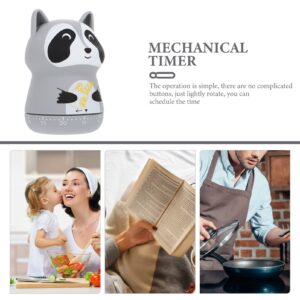 Raccoon Kitchen Timer Cooking Timepiece: Manual Mechanical Timer 60 Minutes Cute Cartoon Animal Shape Countdown Clock Portable Alarm Clock Kitchen Cooking Tool