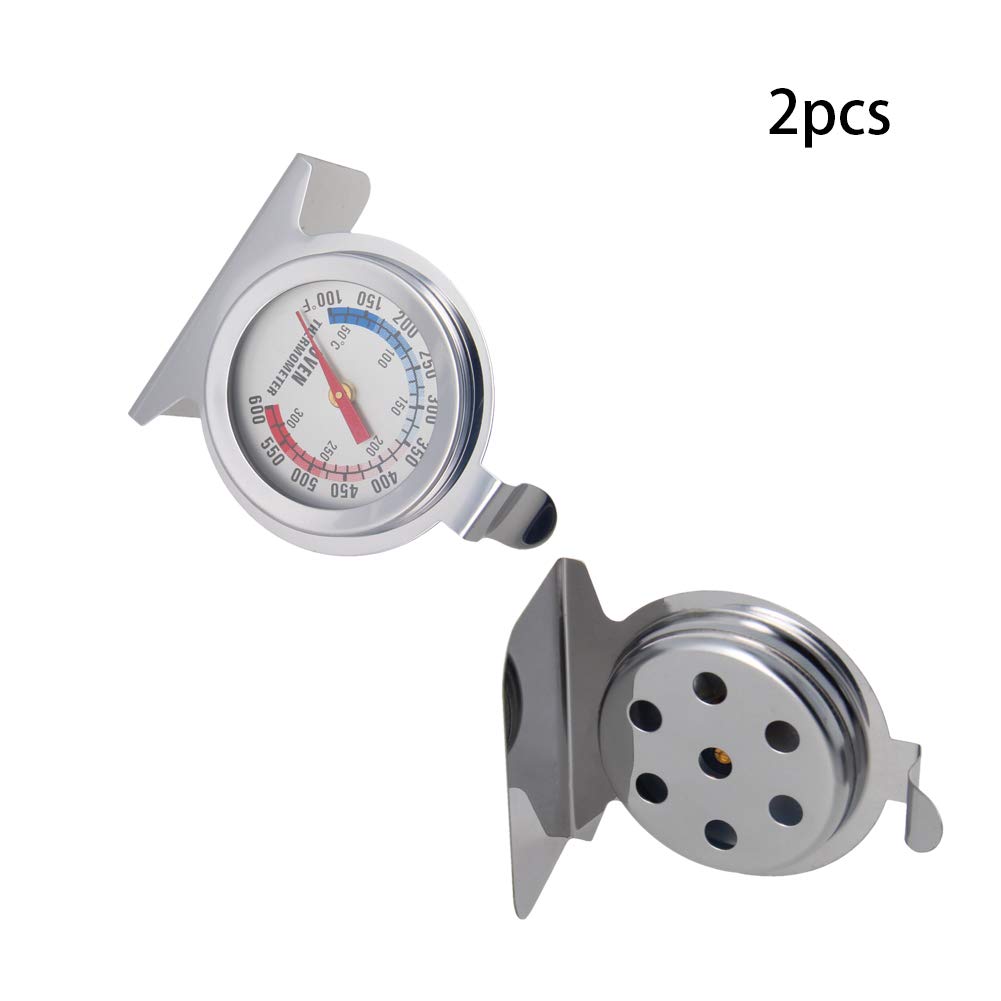 Othmro 2Pcs Stainless Steel Instant Read Oven/Grill/Smoker Monitoring Thermometer, 50 - 300±2 ℃ Grill Thermometer for Outside Grill Thermometer Gauge Oven Thermometers for Kitchen Use