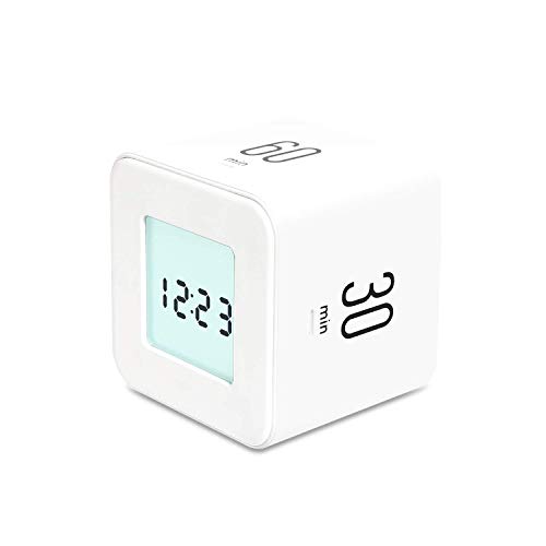 mooas Multi Cube Timer White(5,15,30,60 Minutes) & Yellow(3,10,30,60 Minutes) Bundle, Clock & Alarm, Time Management, Time for Studying, Cooking and Workout, Kids Timer