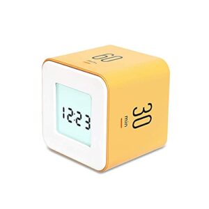 mooas Multi Cube Timer White(5,15,30,60 Minutes) & Yellow(3,10,30,60 Minutes) Bundle, Clock & Alarm, Time Management, Time for Studying, Cooking and Workout, Kids Timer