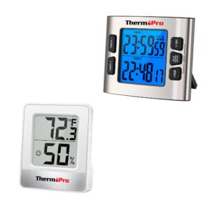 thermopro tp49 digital hygrometer indoor thermometer+thermopro tm02 digital kitchen timer