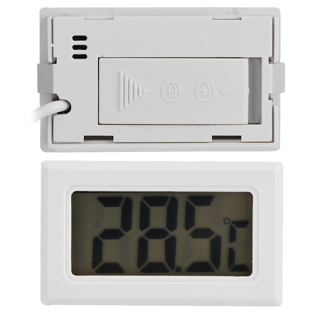 Digital Refrigerator Thermometer, Mini LED Display Digital Temperature Meter with Probe Sensor Digital LCD Thermometer for Water Cooling Aquarium Fridge and Freezer