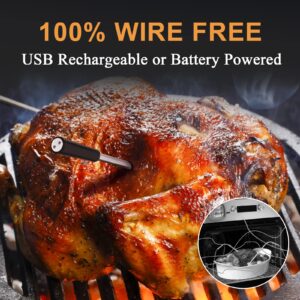 Smart Meat Thermometer with Bluetooth | 165ft Wireless Range for Oven, Grill, Kitchen, BBQ, Smoker, Rotisserie