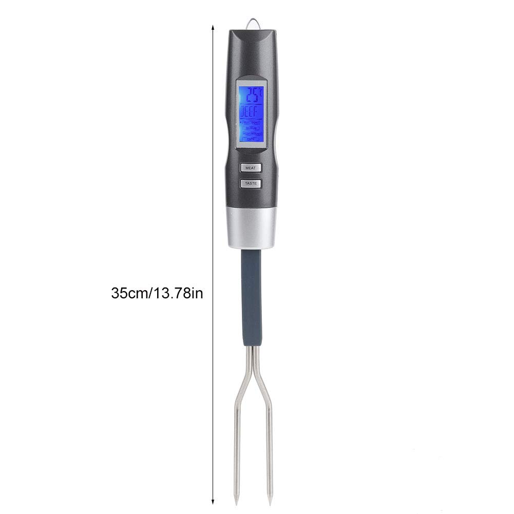 Digital Meat Thermometer Fork, Cooking Instant Read Temperature Fork with LCD Display Sound Alarm Grilled Food Probe Gadgets Wireless for Outside Candy Oven BBQ Grill Liquids Beef Steak Pork Chicken