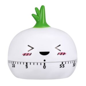 luxshiny cartoon plastic timer cute onion kitchen time reminder mechanical wind up manual timer rotating timer for children cooking baking boiling egg