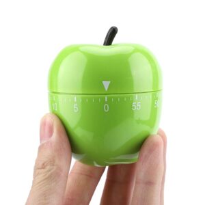 kitchen timer, 60 minutes mechanical wind-up timer apple shape kitchen cooking timer no battery needed,suitable for kitchen cooking baking housework labs timing