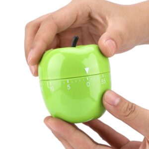 Kitchen Timer, 60 Minutes Mechanical Wind-Up Timer Apple Shape Kitchen Cooking Timer No Battery Needed,Suitable for Kitchen Cooking Baking Housework Labs Timing