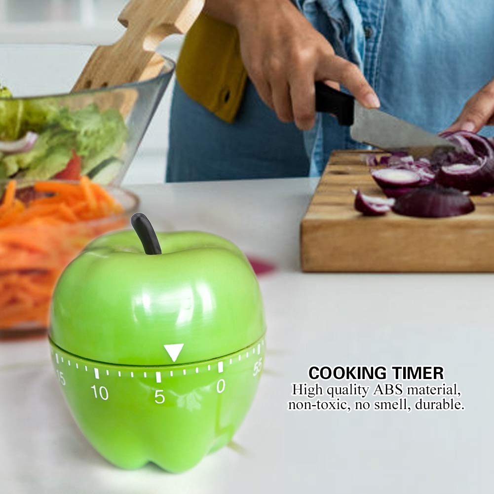 Kitchen Timer, 60 Minutes Mechanical Wind-Up Timer Apple Shape Kitchen Cooking Timer No Battery Needed,Suitable for Kitchen Cooking Baking Housework Labs Timing