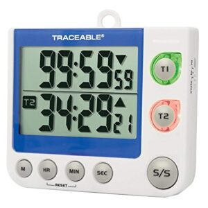 control company 5017 traceable flashing led big-digit dual channel timer