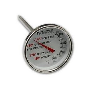 Taylor 3504 Trutemp Series Analog Bimetal Meat Thermometer with Temperature Guidelines on Dial