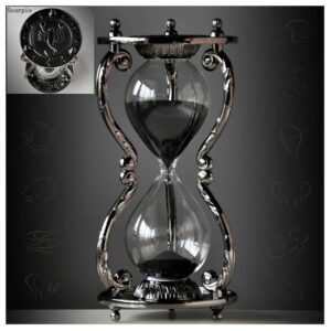 grehge ative hourglass sand timer - 30 minute, unique vintage 12 constellations metal art hour glass for office desk home decor (scorpio)