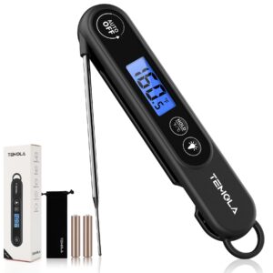 meat thermometer for cooking, instant read food thermometer with backlight waterproof, kitchen digital candy thermometer for grill bbq baking water milk smoker oil deep fry liquids turkey