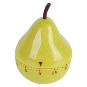 cartoon timer, pear shaped kitchen timer, mini cute 60mins mechanical manual kitchen timer cooking timer, countdown timer