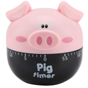 cute cartoon pig kitchen timer mechanical timers counters for cooking timing tool alarm clock portable alarm clock kitchen cooking tool(pink)