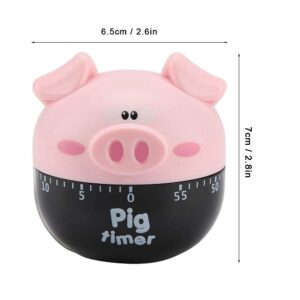 Cute Cartoon Pig Kitchen Timer Mechanical Timers Counters for Cooking Timing Tool Alarm Clock Portable Alarm Clock Kitchen Cooking Tool(Pink)