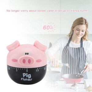 Cute Cartoon Pig Kitchen Timer Mechanical Timers Counters for Cooking Timing Tool Alarm Clock Portable Alarm Clock Kitchen Cooking Tool(Pink)