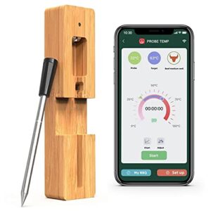 our m2 meat thermometer digital – app controlled bluetooth meat thermometer – meater thermometer wireless for cooking – stainless steel grill, oven, smoker, bbq thermometer