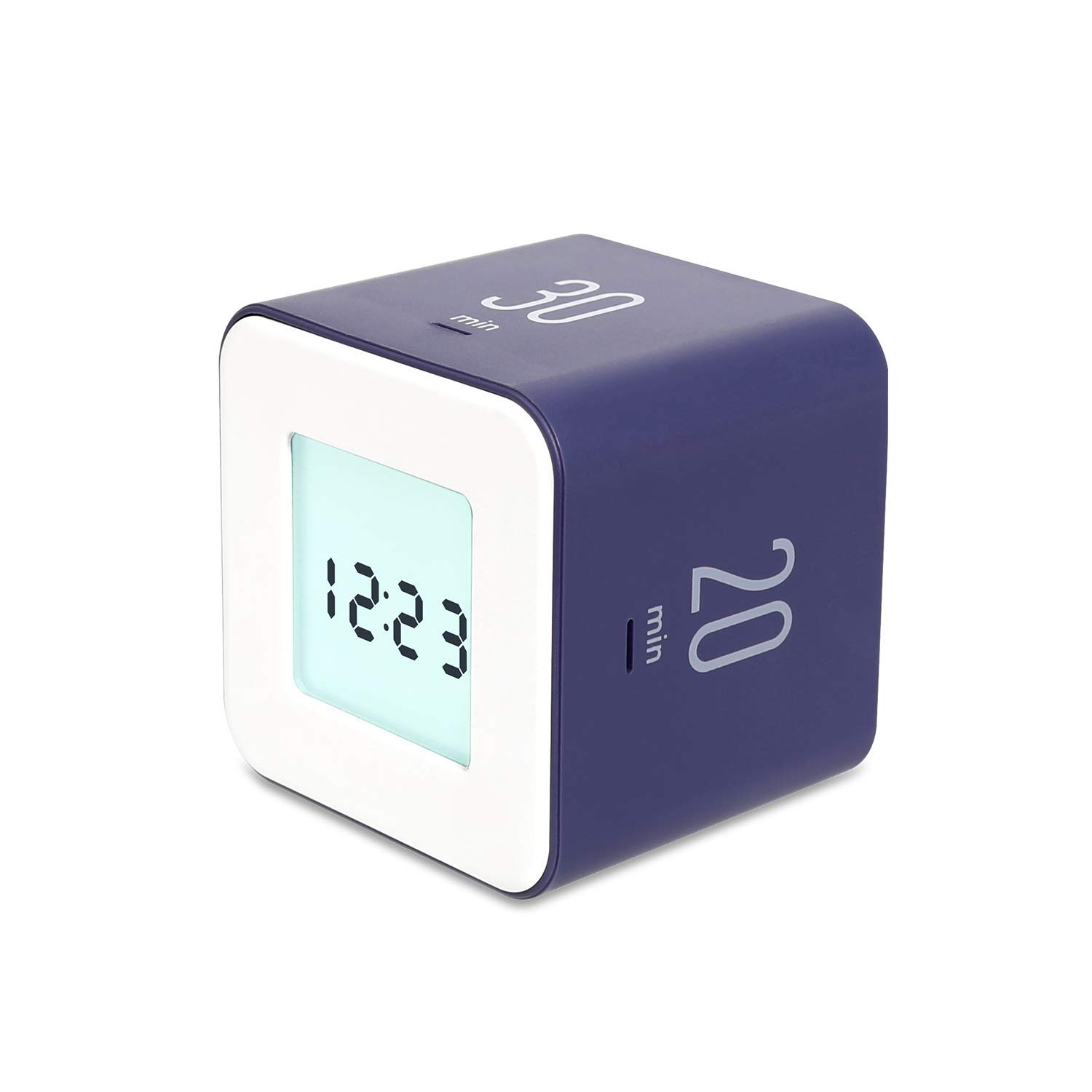 mooas Cube timers White (5,15,30 and 60 Minutes) & Multi Cube Violet (5,10,20 and 30 Minutes) Bundle, Time Management, Time for Studying, Cooking and Workout, Kids Timer