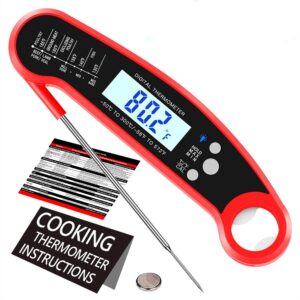 wafa instant read meat thermometer, waterproof ultra fast cooking thermometer with bottle opener backlight and calibration, digital food thermometer for kitchen, outdoor cooking, grill and bbq